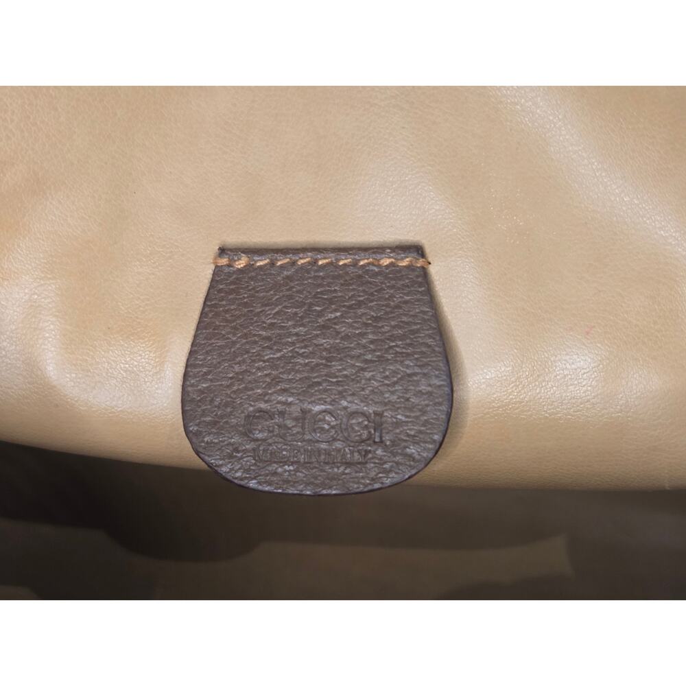 Gucci GG Supreme Clutch Bag Monogram Canvas Brown Leather Vintage Ophidia - Picture 10 of 15